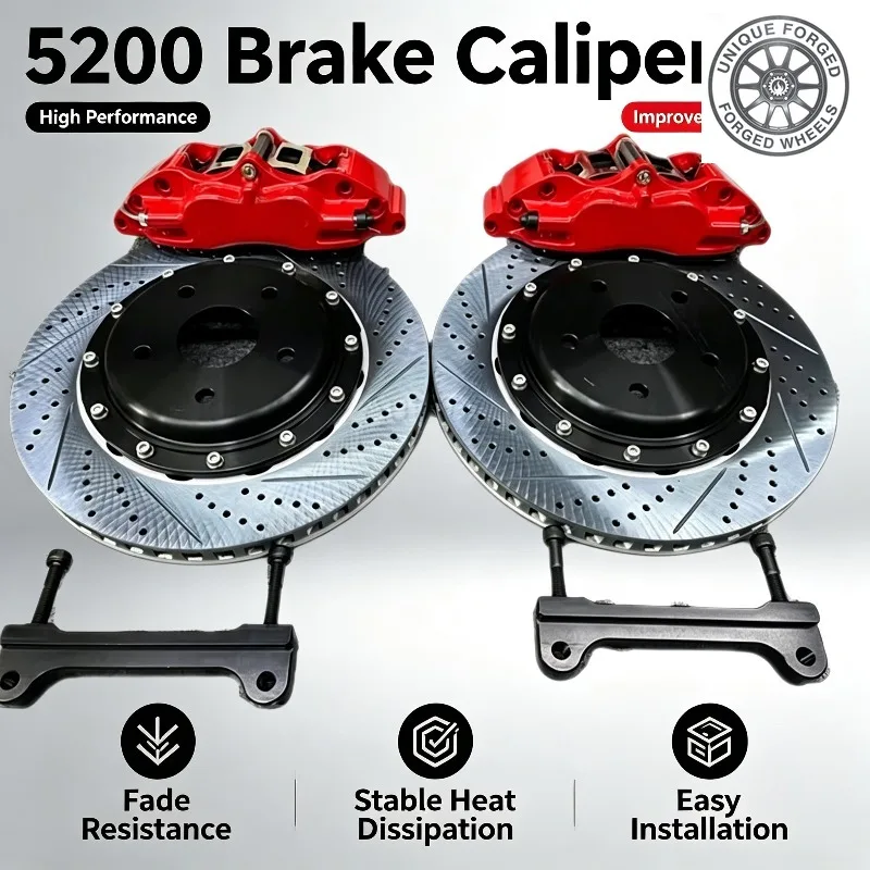 26 Style5200 4 Pot Racing Big Brake Caliper Kit For 17 Inch Wheel Auto Performance Upgrade For Infiniti G35/G37 QX60 QX50 II JX