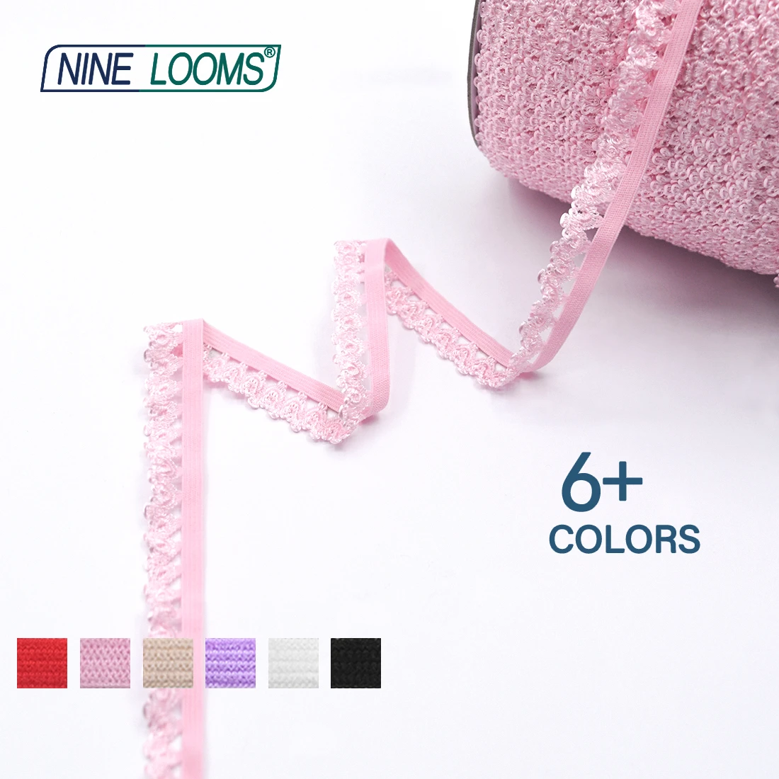 NINE LOOMS Crown Picot Loop Frilly Lace Trim Elastics 3/4