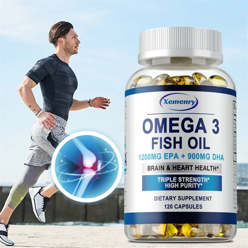 Omega 3 Fish Oil Supplement with DHA EPA, for Nervous System, Skin, Hair, Bone and Joint Health, Antioxidants
