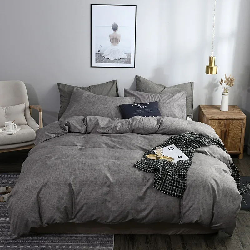 2/3pcs Solid Color Duvet Cover Set Super Soft Queen King Size Bedding Sets Single Double Bed Comforter Cover and Pillowcases