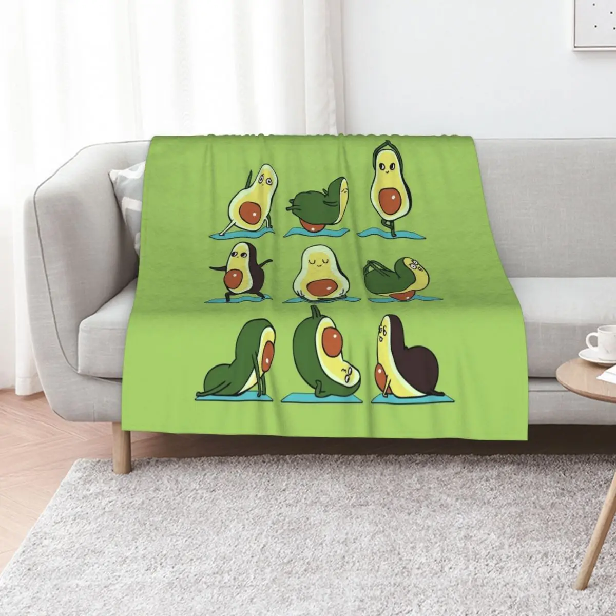 Avocado Yoga Throw Blanket Large Furry Decorative Sofas sofa bed Single warm for winter Blankets