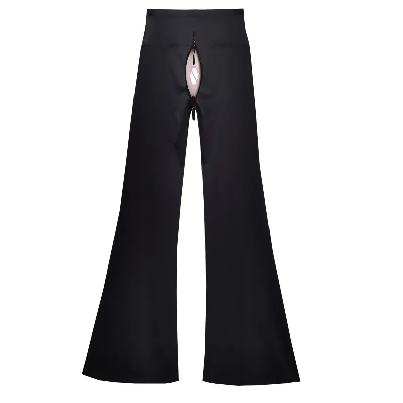 Women's open-crotch trousers slightly pull shark high-waisted speaker large-size leggings women's outer yoga pants extended