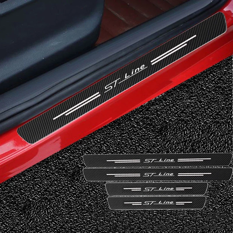 60X7CM Auto Door Sill Protection Tape Carbon Fiber Protector Strip Sticker For Ford Focus mk2 st Vignale / st-line f150