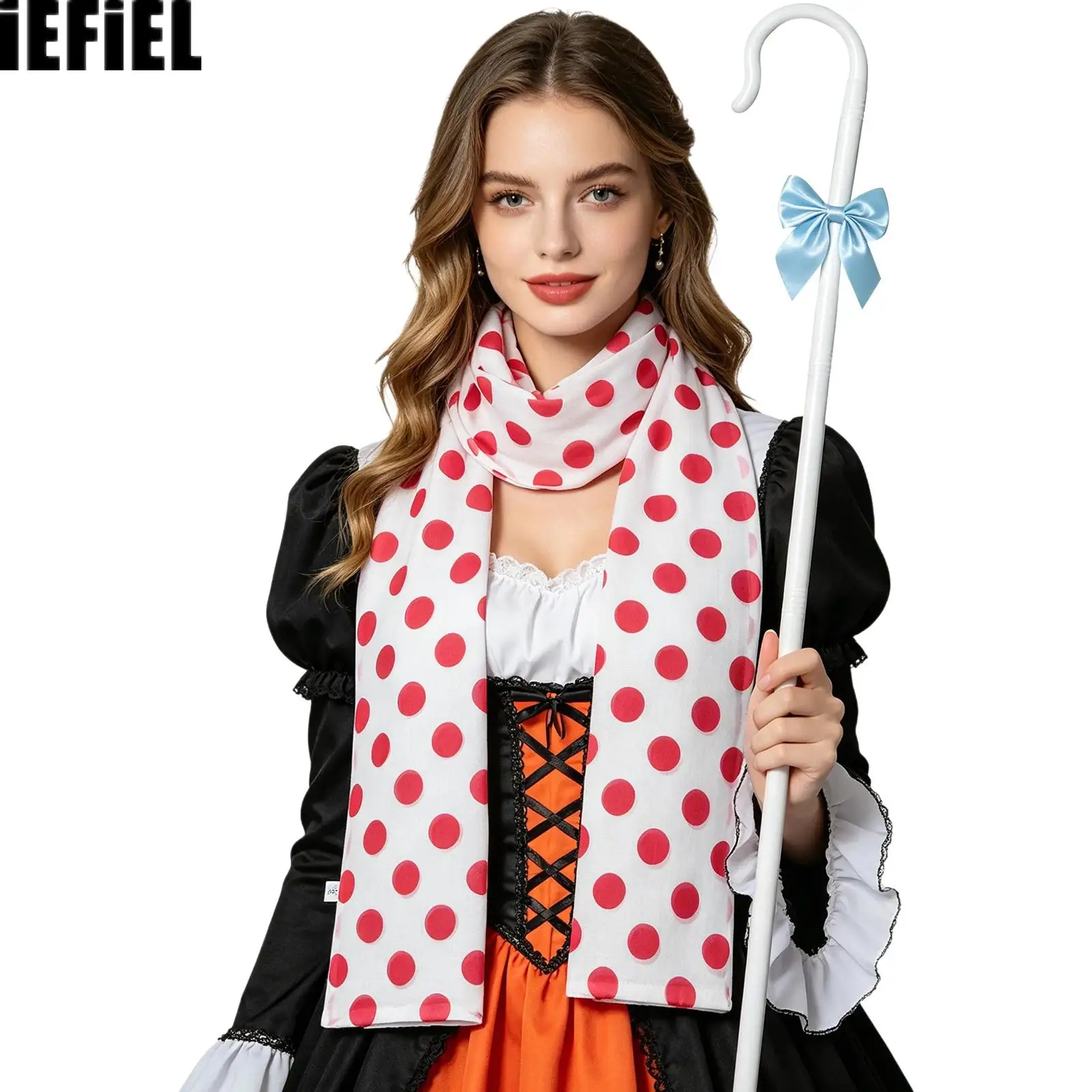 Women Girls Retro-style Detachable Shepherd Hook Canes Scepter Prop Accessory for Halloween Themed Party Role-play Stage
