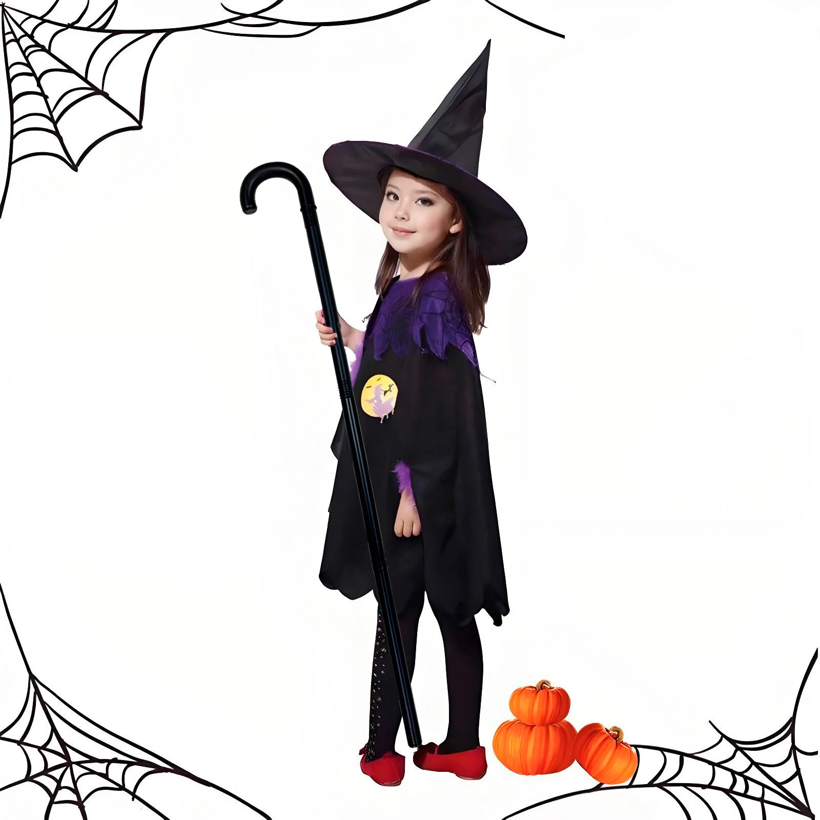 Detachable Plastic Magician Stick Cane Magician Crutch Wand for Adult Kids Dancing Walking Costume Props Halloween Performance