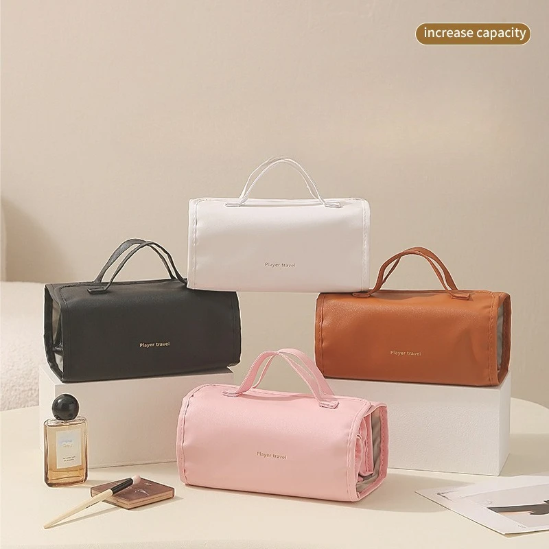 Waterproof PU Material Storage Bag Foldable Travel Portable Cosmetic Bags Home Storage Removable Wash Storage Bag