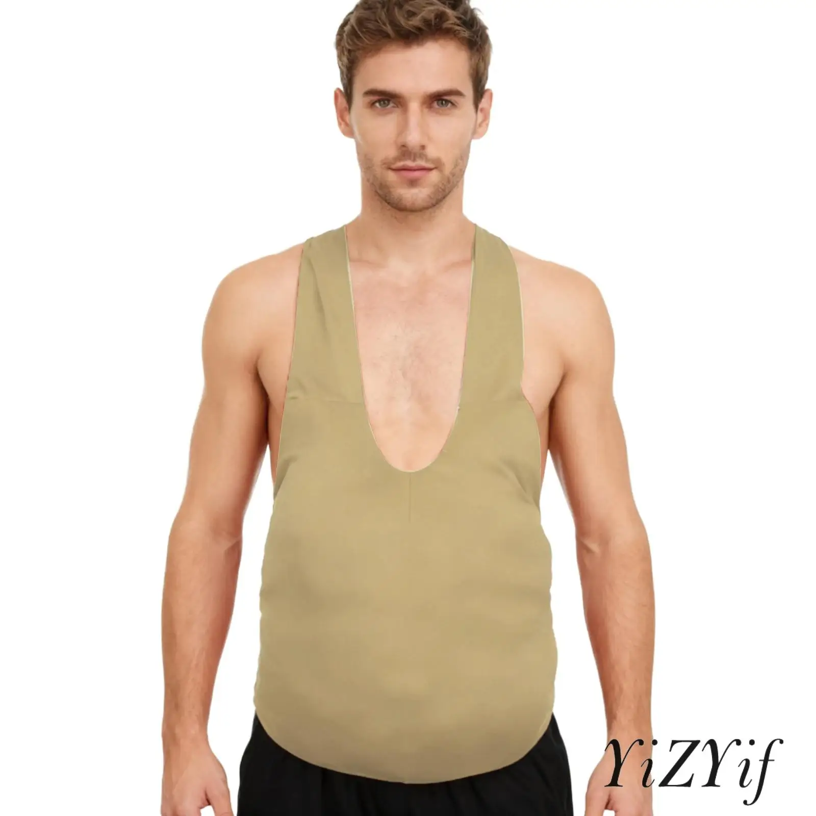 1 Pc Fake Belly Padding Adjustable Fat Position Prop Halloween Costume Accessory for Adults Men Women Funny Scary Fake Belly Pad