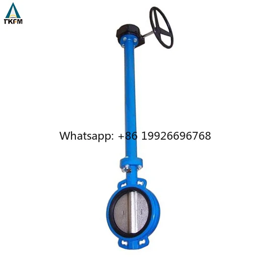 Supplier Pn 10 Wafer Type Casting Iron Extension Long Stem Gearbox butterfly Valve with Spindle
