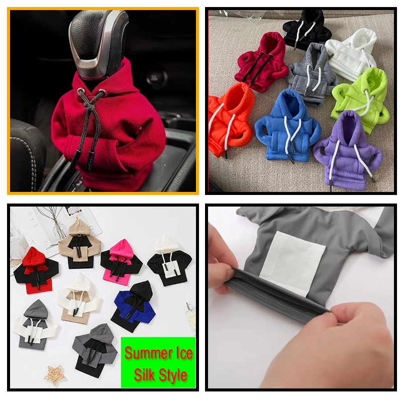 Car Gear Shift Knob Hoodie Decoration Shift Lever Handle Kit  Cover Universal Fits Manual Automatic Car Interior Accessories