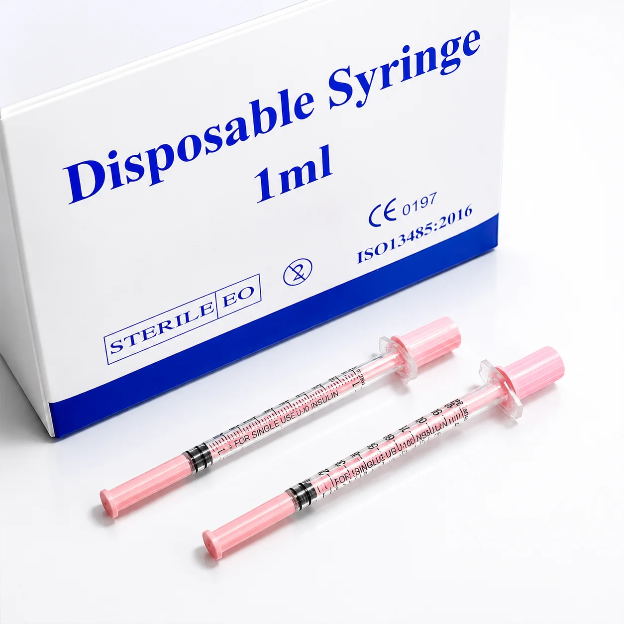 100Pcs Pink 1ml Insulin Syringe, 31G 8mm Ultra Fine Needle, Sterile Pack, Disposable Injection Tool for Beauty & Animal Care