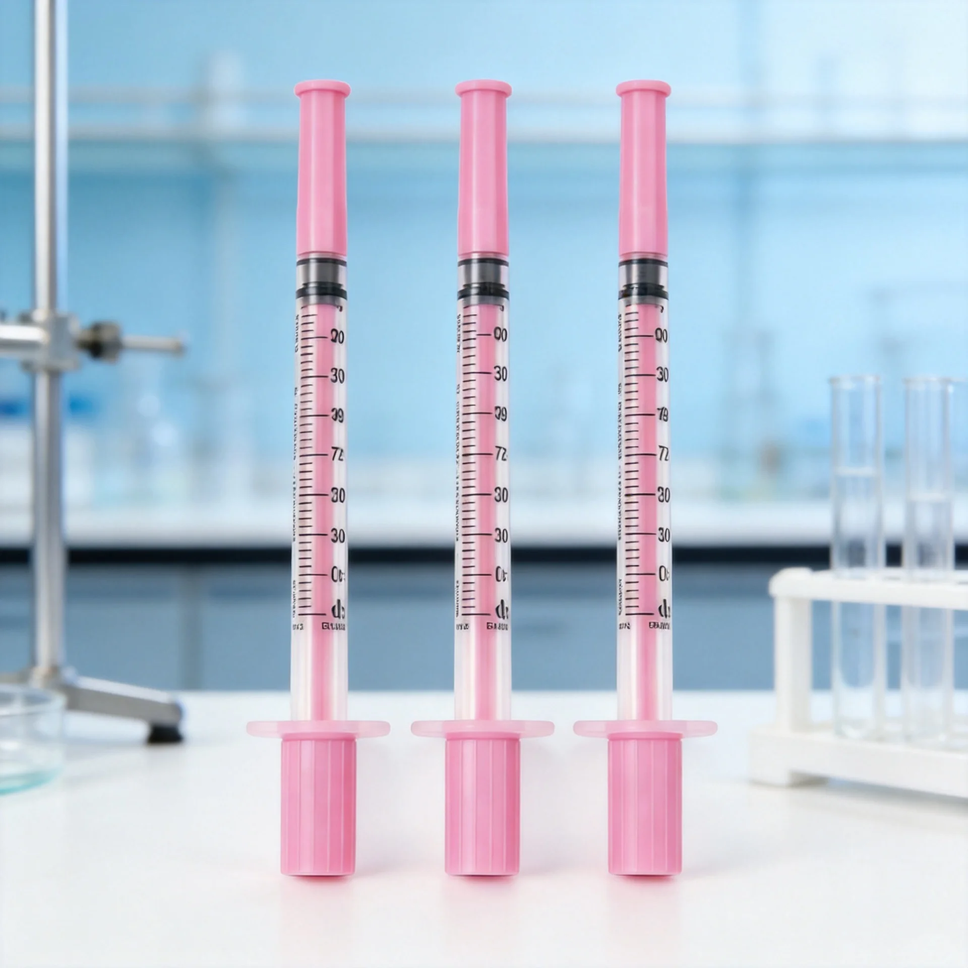 100pcs Pink 1ml 31G 8mm Insulin Syringe Ultra Fine Needle for Beauty Injection Pet Lab Use Diabetic Daily Care Sterile