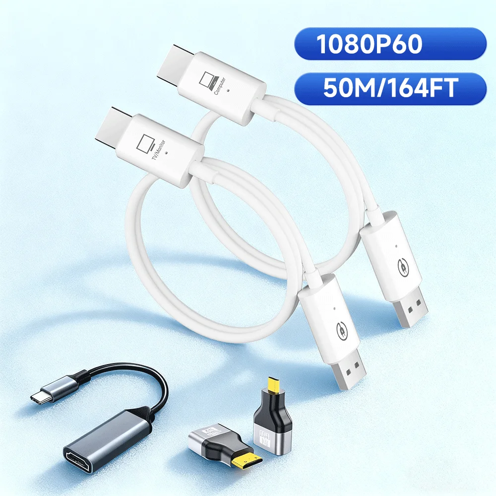 50M/164FT Wireless HDMI Adapter 1080P60 Wireless HDMI Transmitter and Receiver for Home Theater & Gaming