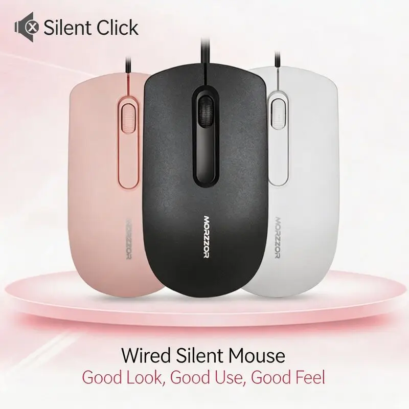 Fashion Optical Wired Ergonomic Mouse Office Gaming Mini Frosted Mice Anti Slip Wheels Lightweight For Laptop Tablet PC DPI 1200