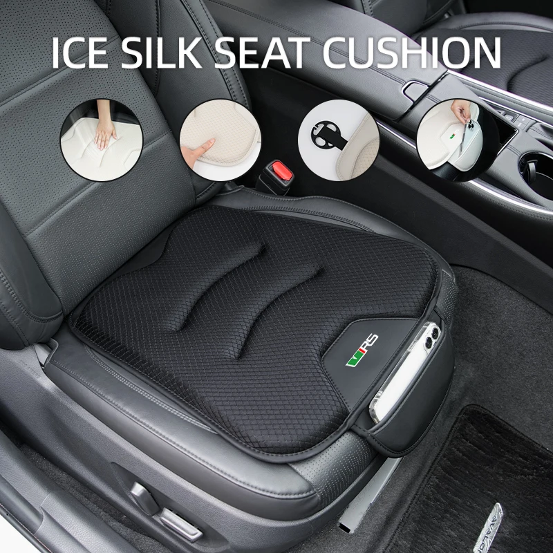 Car Ice Silk Seat Cushion Breathable Anti-Slip Pad Seat Cover Interior For Skoda VRS Octavia Superb Rapid Kodiaq Karoq Fabia