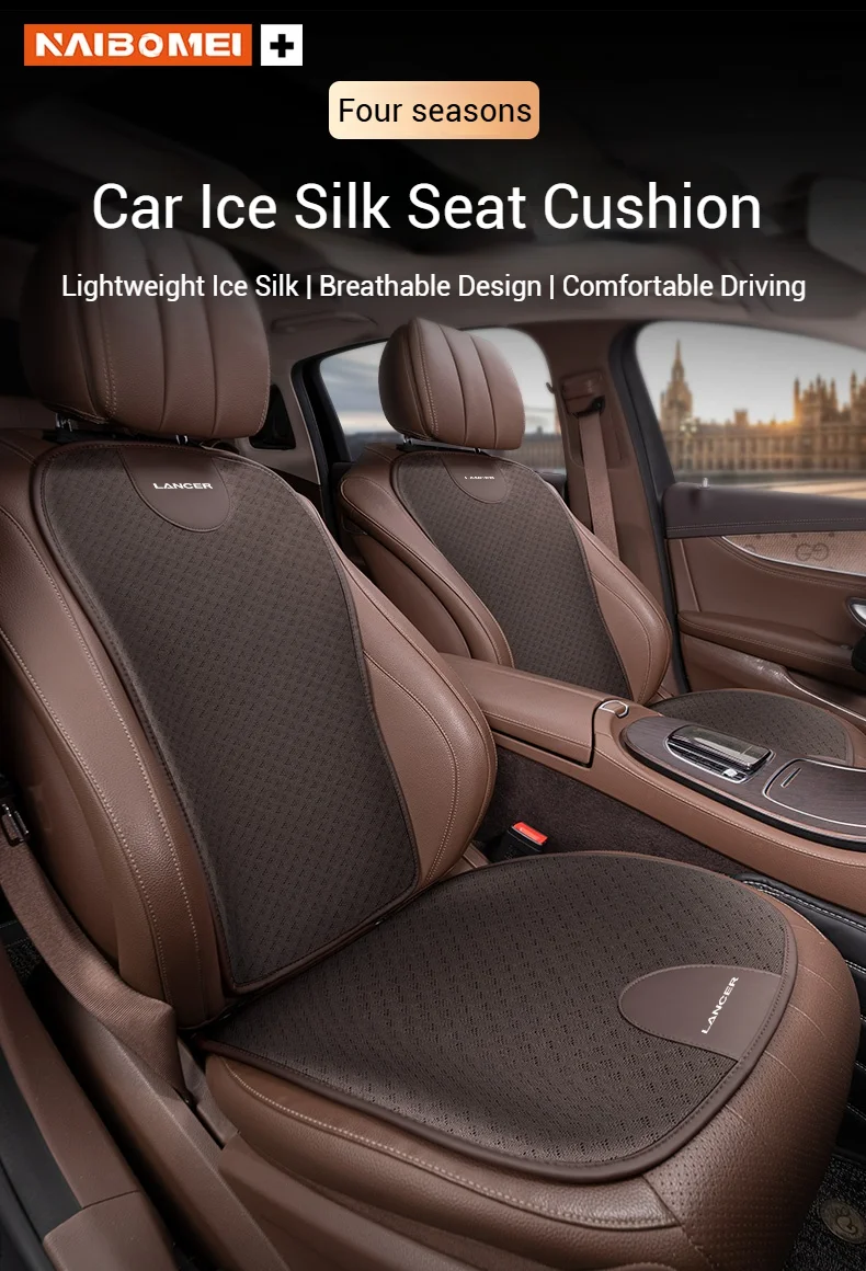 Car Seat Cushion Ice Silk Breathable Car Front Rear Seat Protection Pad Seat Cover Four Seasons Universal For Mitsubishi Lancer