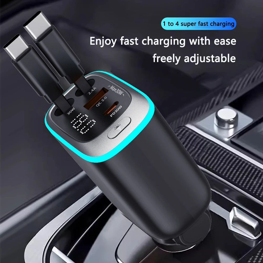 New Car Fast Charging Charger PD 30W QC3.0 Car Fast Charging