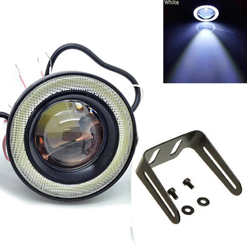 1PC Car Fog Light LED Projector White Angel Eye for toyota corolla DRL Auto Fog Lamp 12V 2.5