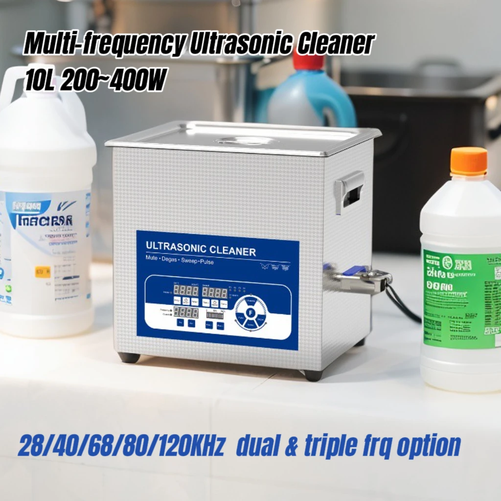 Granbo 10L 200W Multi-Frequency Ultrasonic Cleaner 28-120KHz Precision Cleaning for Laboratory Medical Instruments
