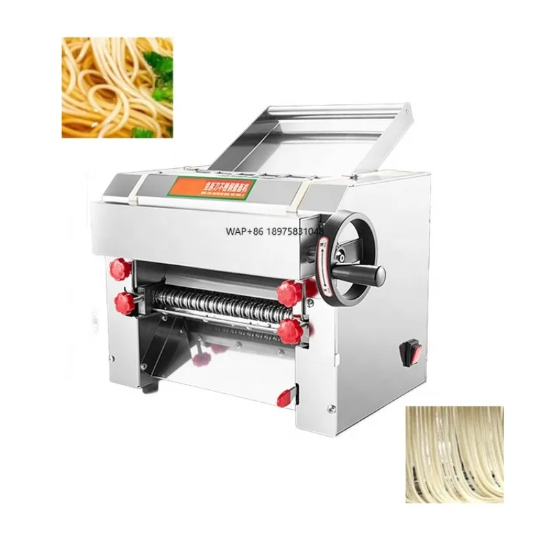 Commercial Electric Noodle Machine 2-in-1 Pasta Maker with Dough Roller and Pressing Function Stainless Steel Construction