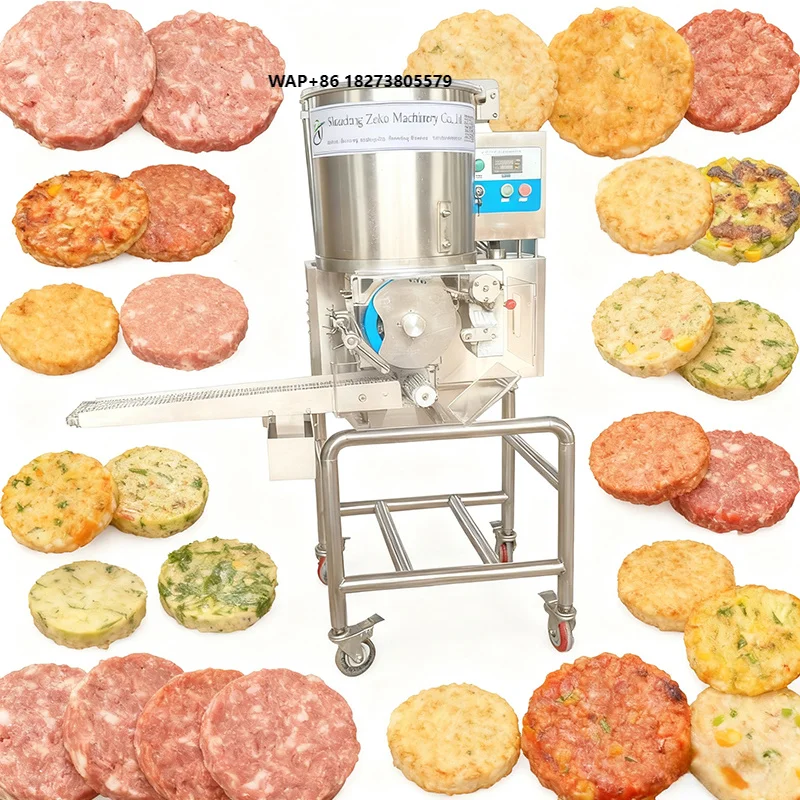 CE Certified Fully Automatic Sausage Hamburger and Fish Cake Pressing Machine High Efficiency Patty and Burger Molding Machine