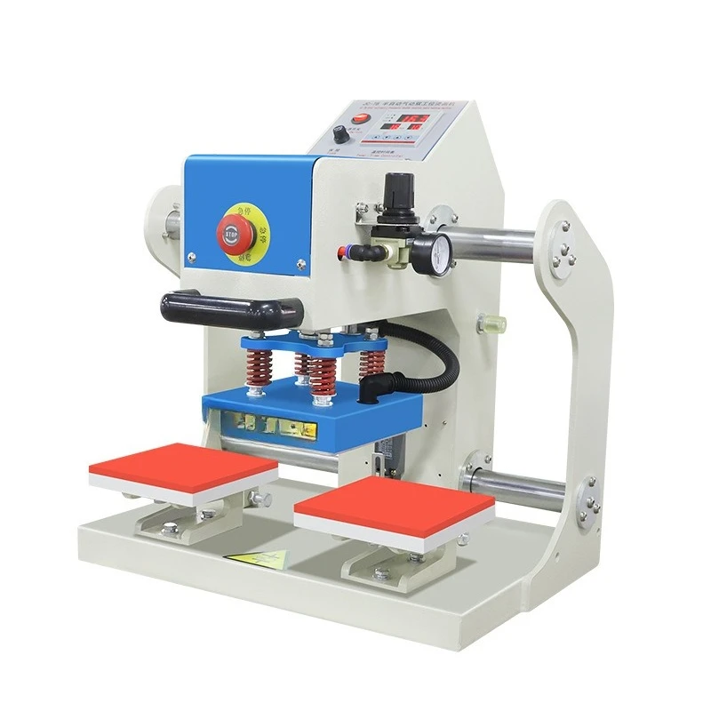 Pneumatic double-station ironing machine Small ironing socks ironing underwear sleeve printing Heat transfer pressing machine