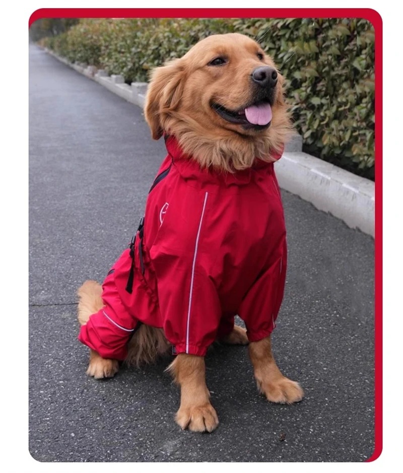 2025 Pet Dog Outdoor Jacket Clothes Winter Warm Rain Coat Big Dog Jumpsuit Reflective Raincoat For Small Medium Large Dogs