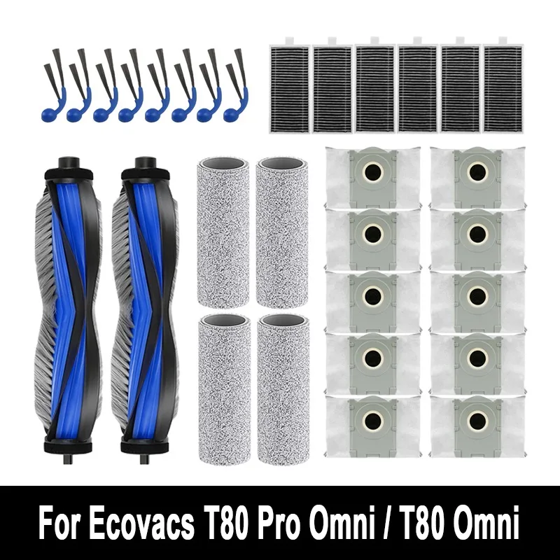 For Ecovacs T80 Omni / T80 Pro Omni / Yeedi M14 Plus Vacuums Cleaner Accessories  Mop Cloth Side Main Brush Dust Bag HEPA Filter