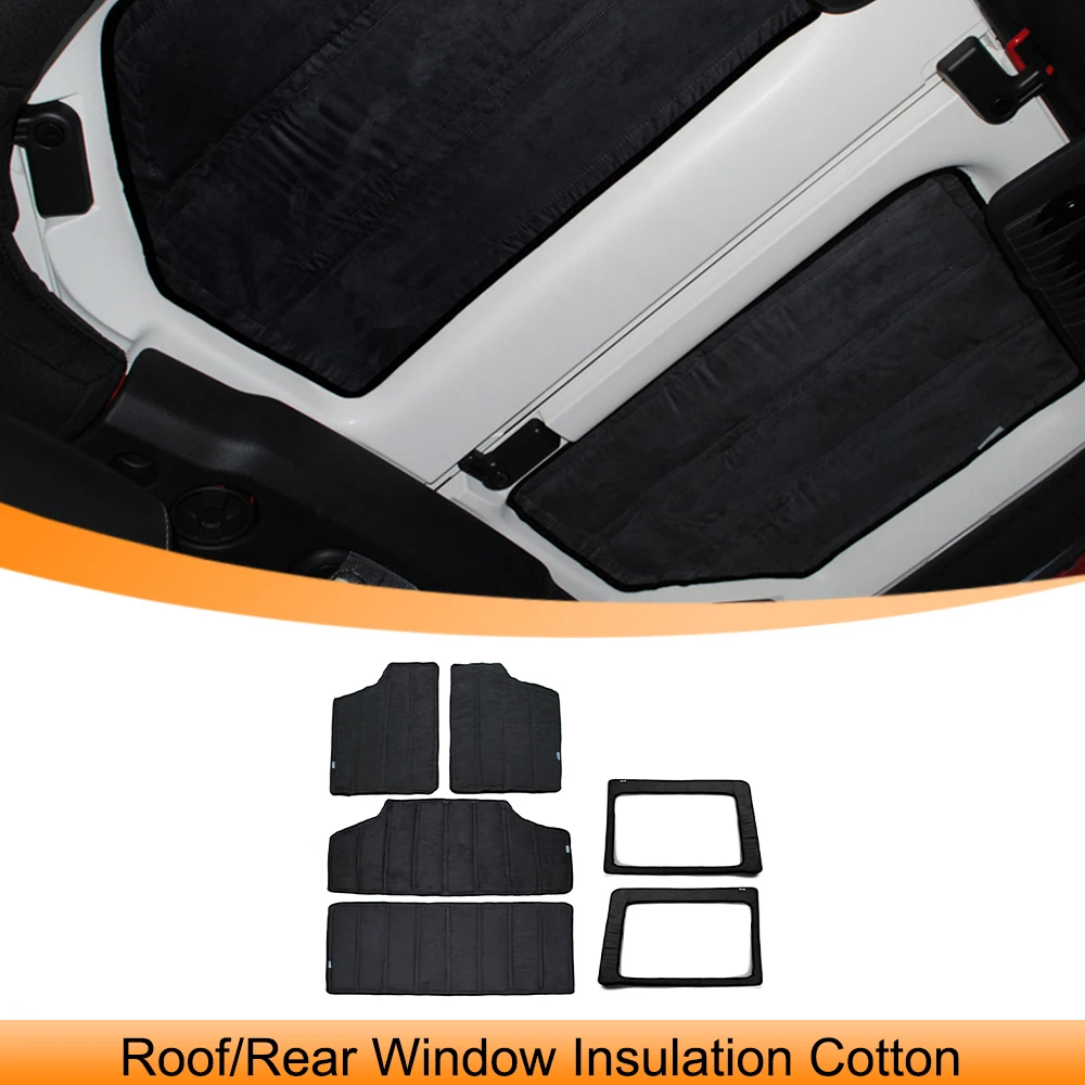 for Jeep Wrangler JK 4-Door 2012 2013 2014 2015 2016 2017 Roof/Rear Window Insulation Cotton Pad Cover Car Interior Accessories