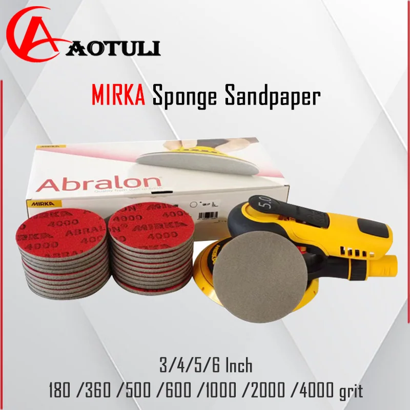 MIRKA Abralon Foam Sanding discs Grinding Discs 3/4/5/6In P180-4000 Car Bowling Glass Paint Polishing Beauty Fine Sanding Tray