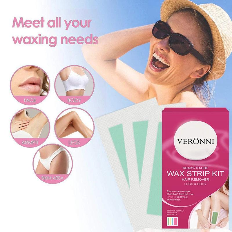 20Strip Hair Removal Wax Strips Painless Armpit Leg Body Hair Remove Stickers Eyebrow Face Paper Women Depilatory Beauty Tools ﻿