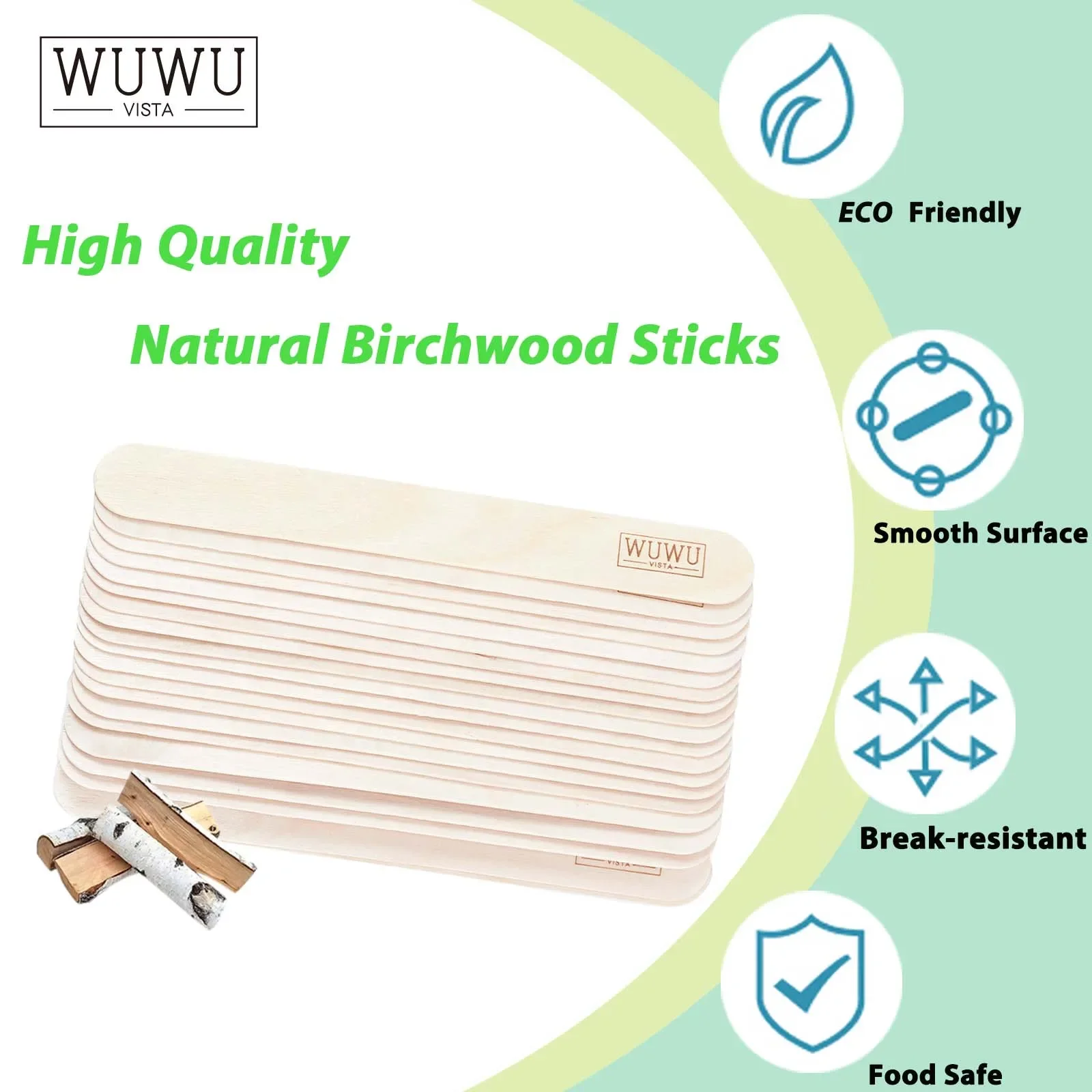 WUWUVISTA Disposable Wooden Hair Removal Sticks 20/60Pcs Tattoo Waxing Spatula Tongue Depressors for Beauty Tools