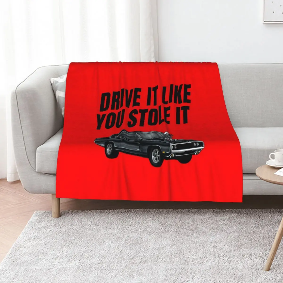 Drive it like you stole it { fast and furious Dom's Charger } Throw Blanket Stuffeds Decorative Sofa Travel sofa bed Blankets
