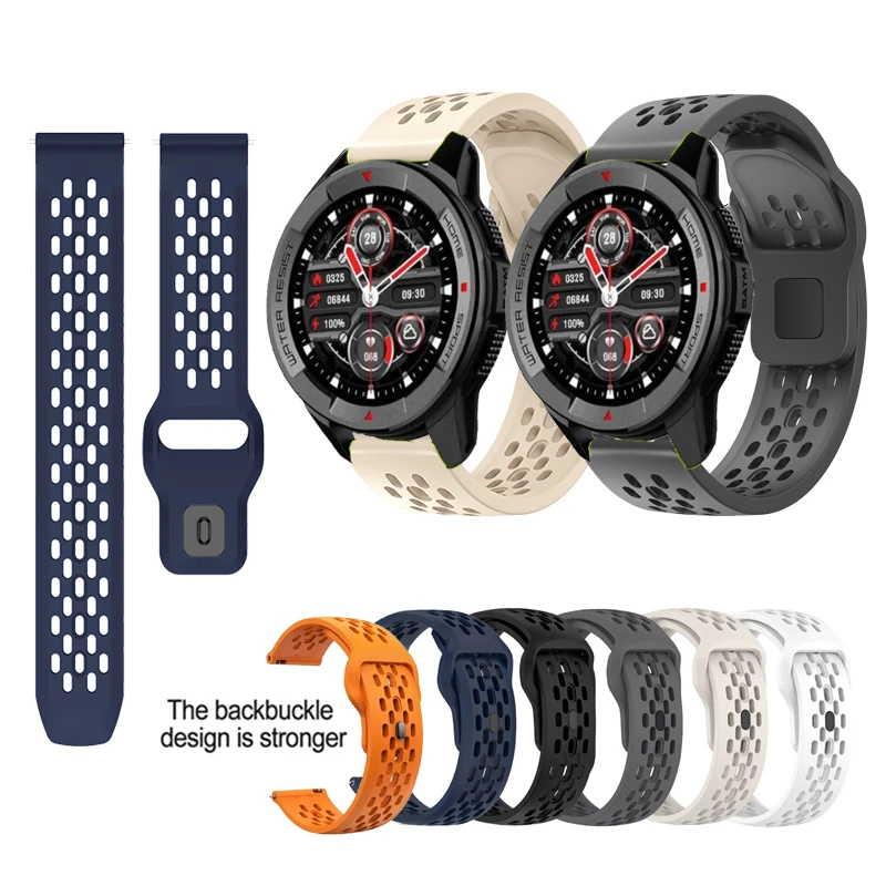 18/20/22mm Mesh Sports Watches Silicone Strap For Mibro GS pro / active / Lite2 / Mibro X1-A2-A1-C2-C3-T1-T2