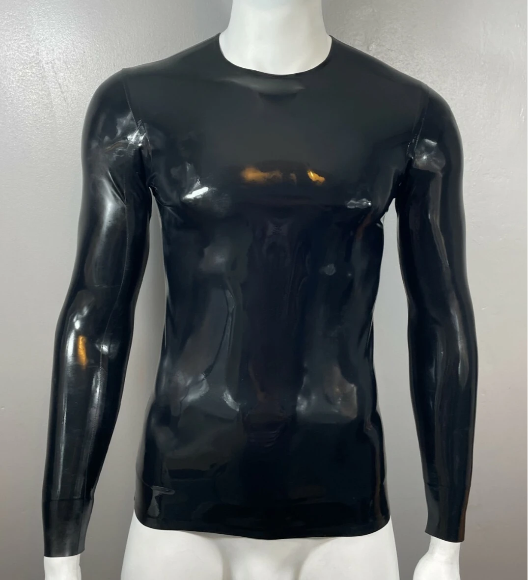 Rubber Latex Crew neck long sleeve T-shirt.