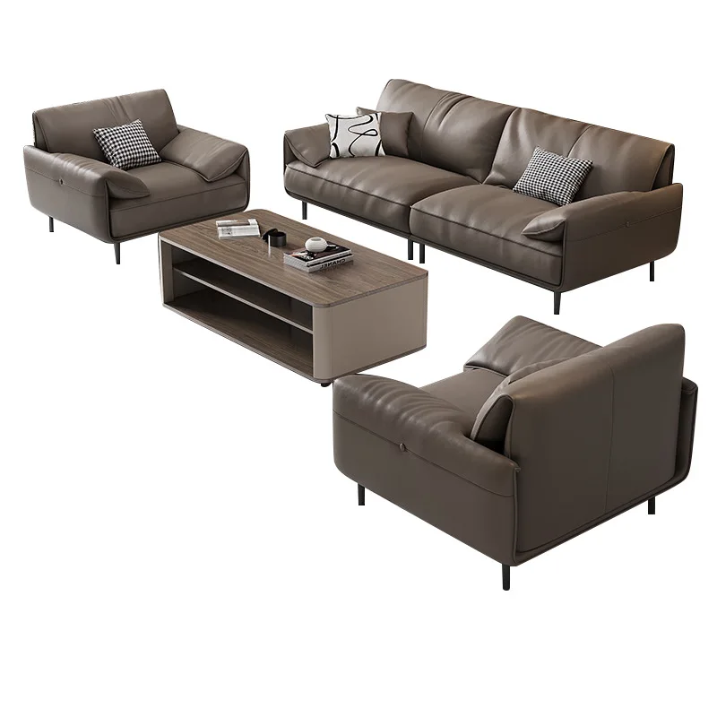 Business reception sofa simple modern storage boss office meeting guests office sofa coffee table combination