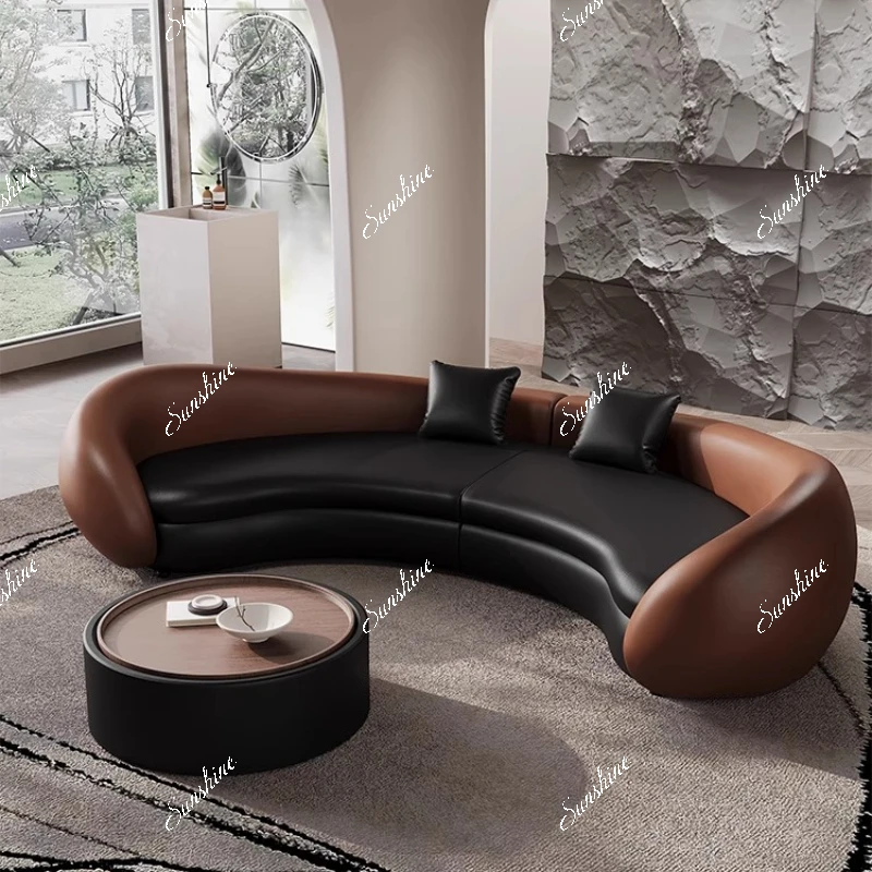 Semicircular arc, sofa lounge area, reception and sales office, beauty salon office, business negotiation