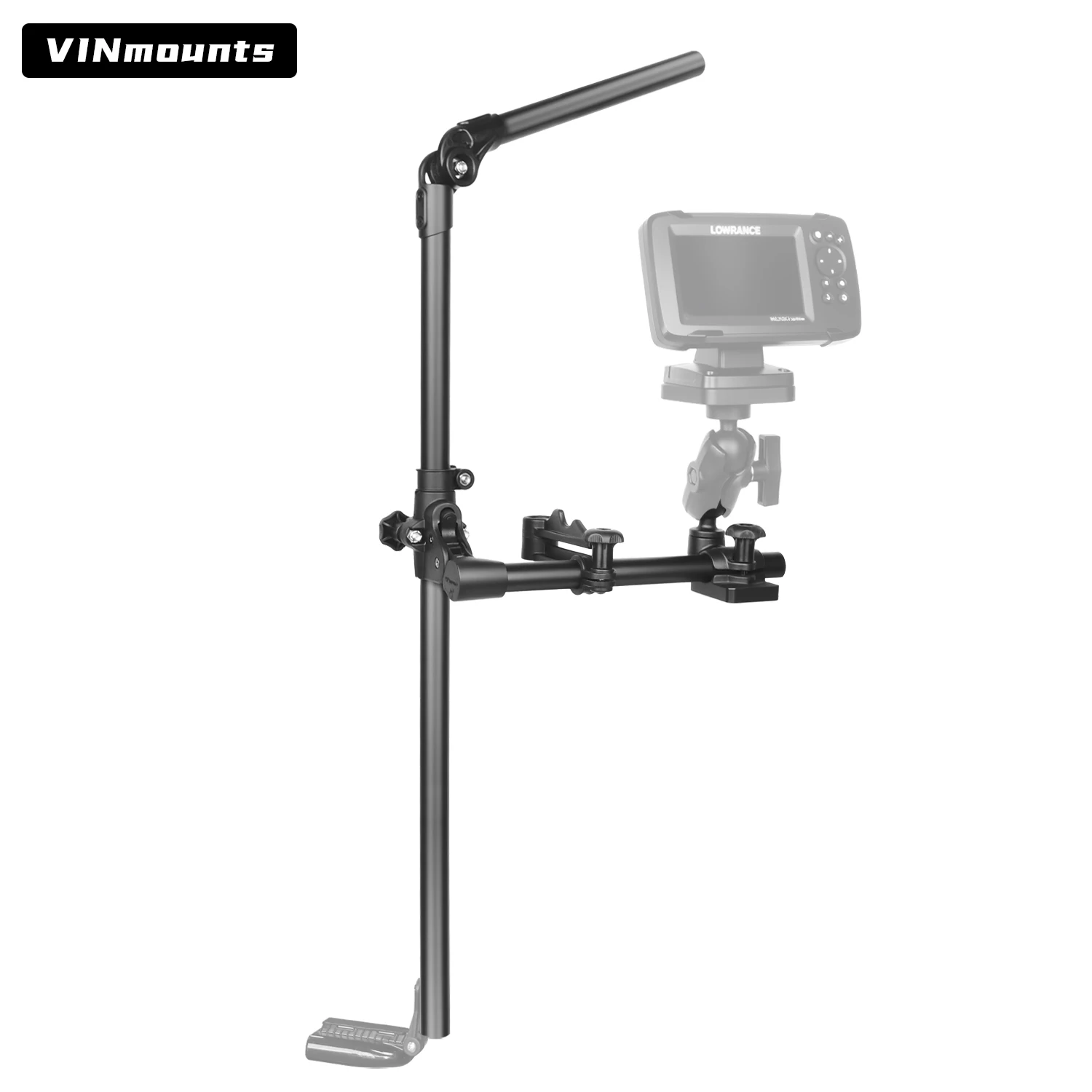 VINmounts Livescope Transducer Pole Mount for Kayak, Garmin LVS34 & Lowrance, RAM Mounts C‑Size/1.5