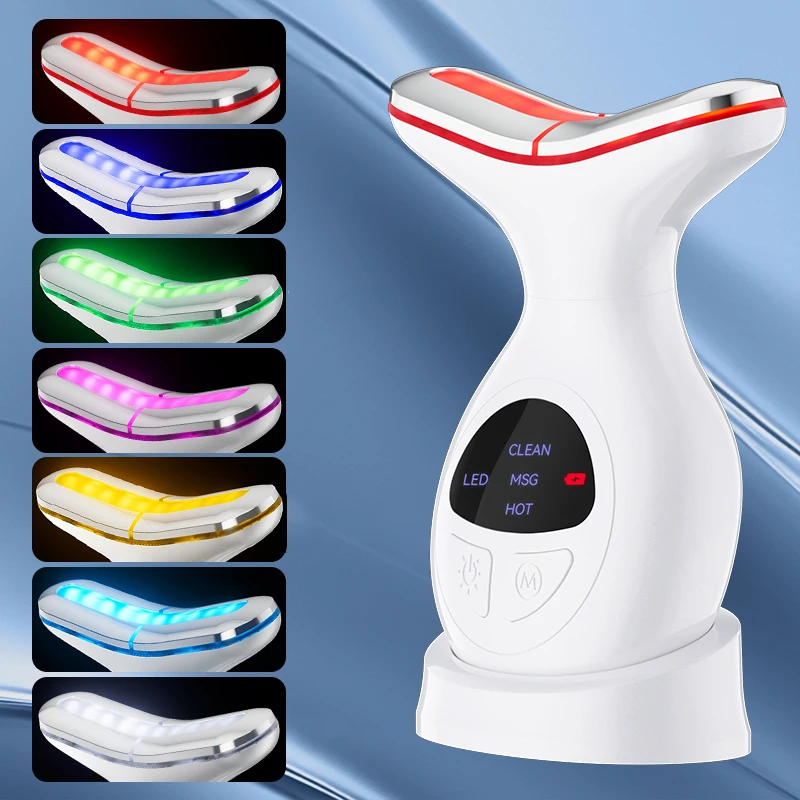 4 in 1 Home Use Beauty Equipment Facial Neck Massager Red Light Therapy Skin Tightening Anti Wrinkle Rejuvenation