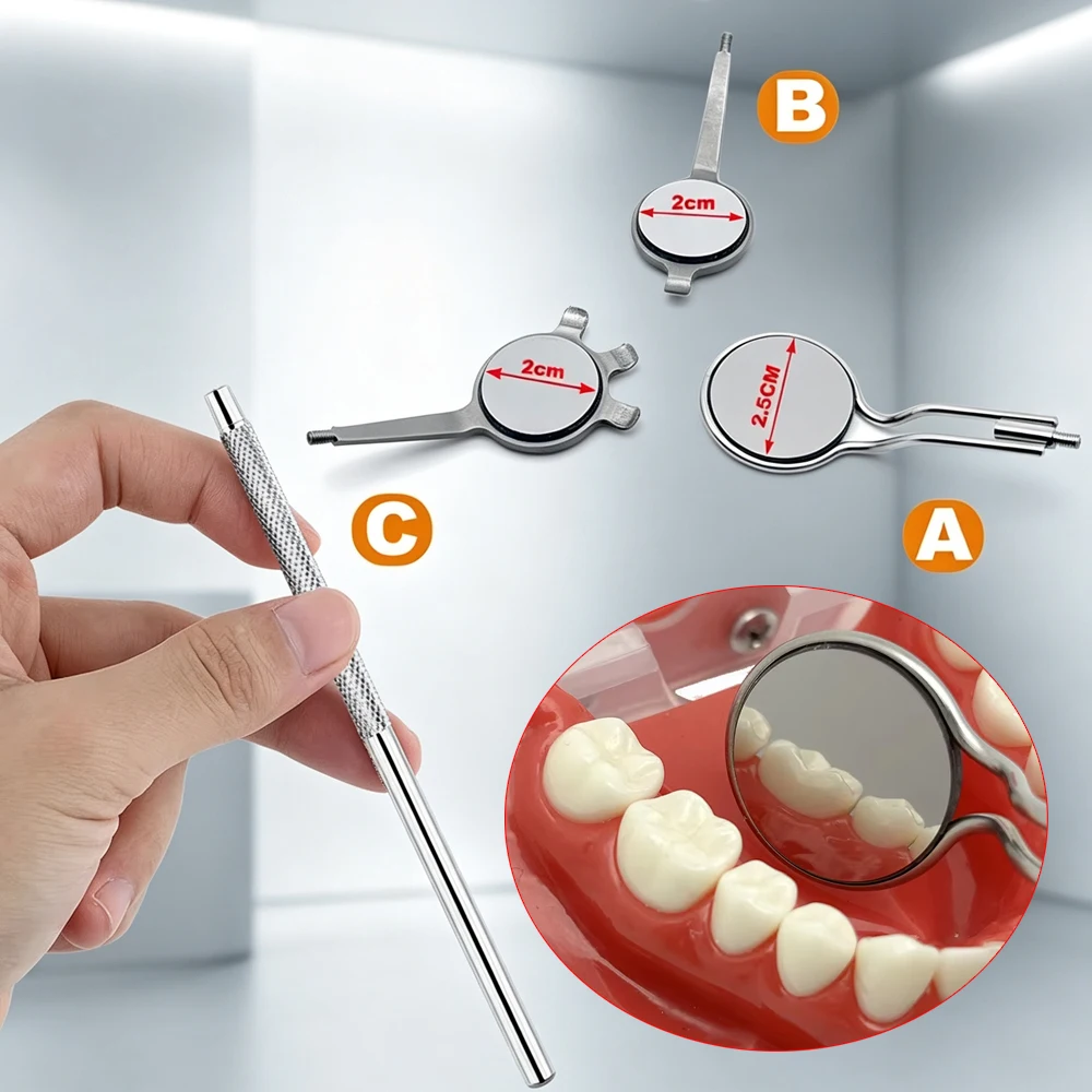 1Pcs High Quality Anti-Fog Rhodium Oral Mirrors Double-Sided Dental Mouth Mirror Handle Dentist Tool