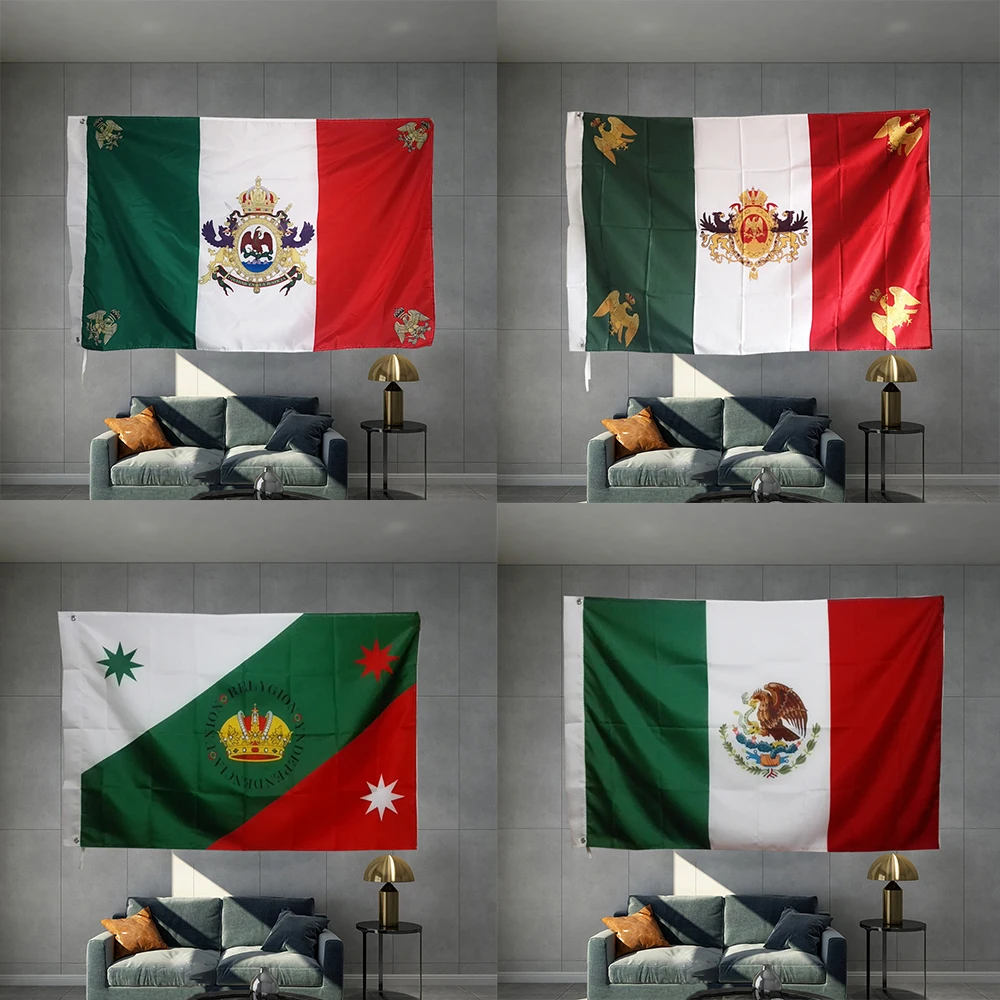 Mexican Flag of Mexico Historical Empire Banner Of Various Periods Design Outdoor Advertising Banner Decoration Party Graphic