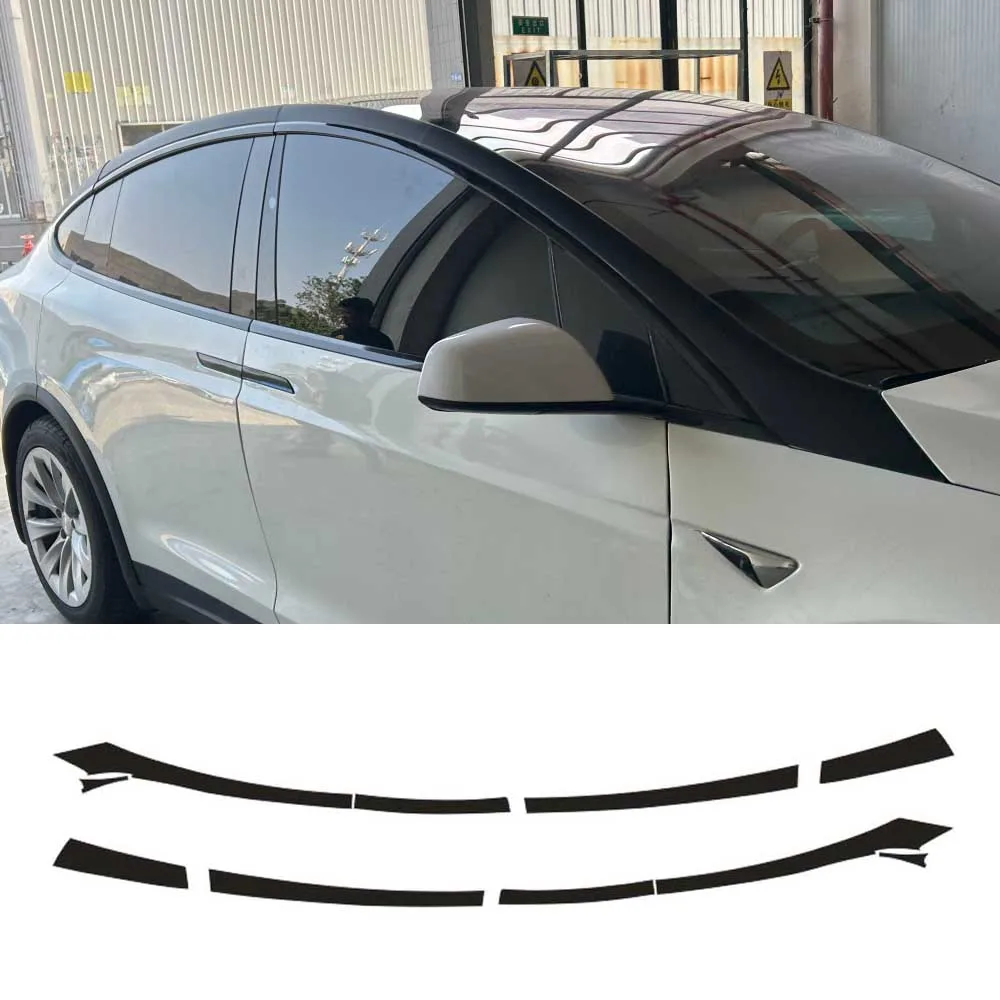 Matte/Glossy Black Chrome Delete Window Trims For Tesla Model X 2016-2020