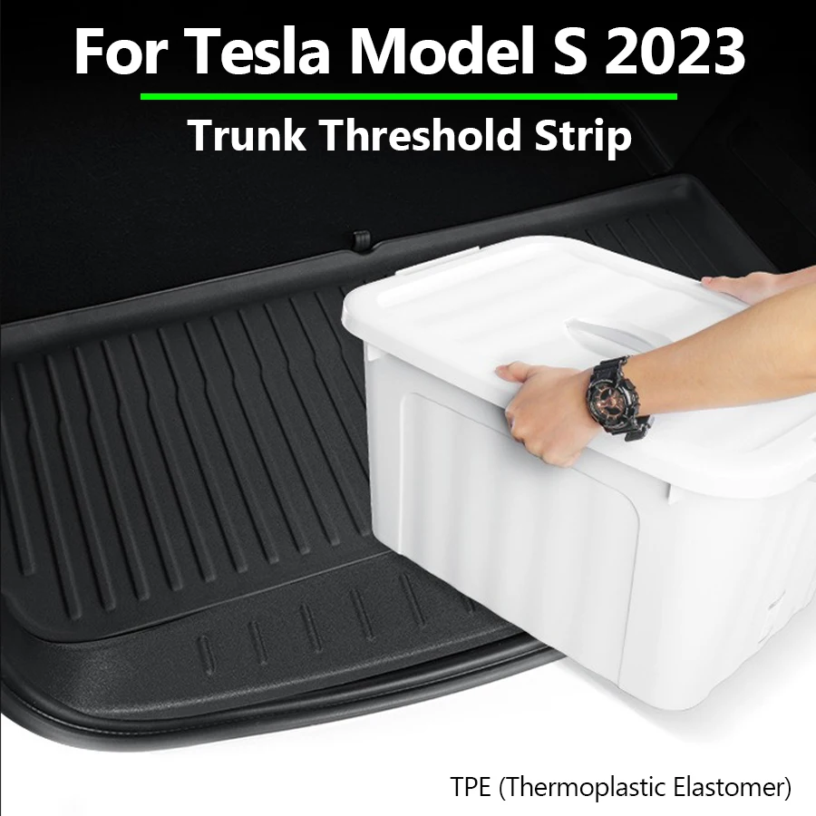 For Tesla Model S Model X 2023 Trunk Threshold Sill Lid Protector Premium TPE Rubber Boot Bumper Guards for Enhanced amagi