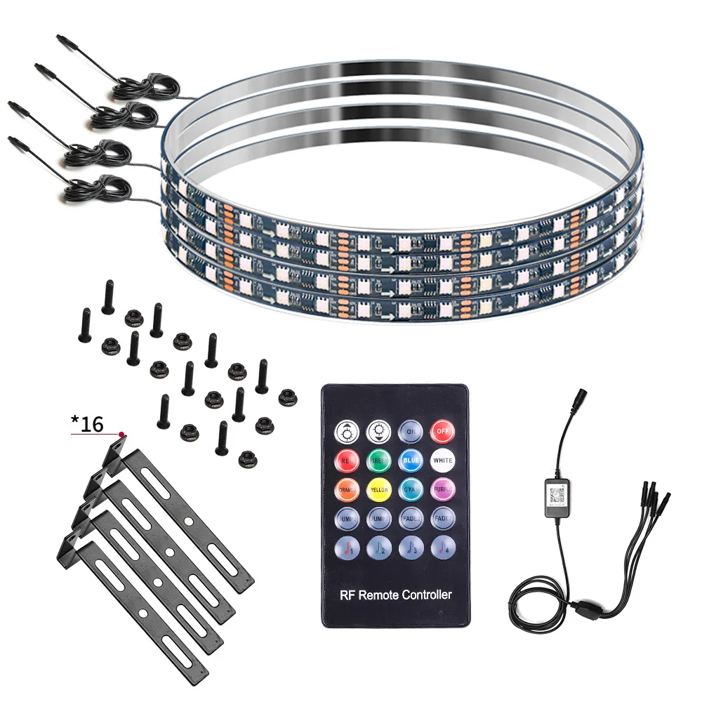 Hot Sale Hot Sale New LED RGB Wheel Hub Lights Car Colorful Streamer Atmosphere Lamp Modified Off-Road Customized Light