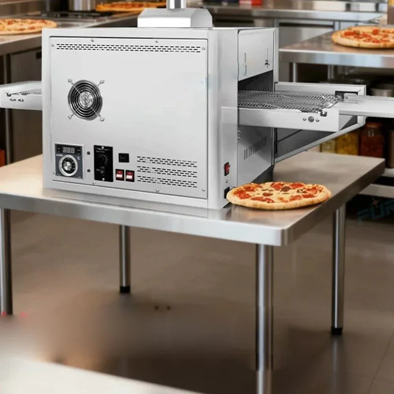 Digital Adjustable Speed Conveyor Pizza Oven Upper Lower Independent Heat Commercial Stainless Steel Pizza Baking Customized
