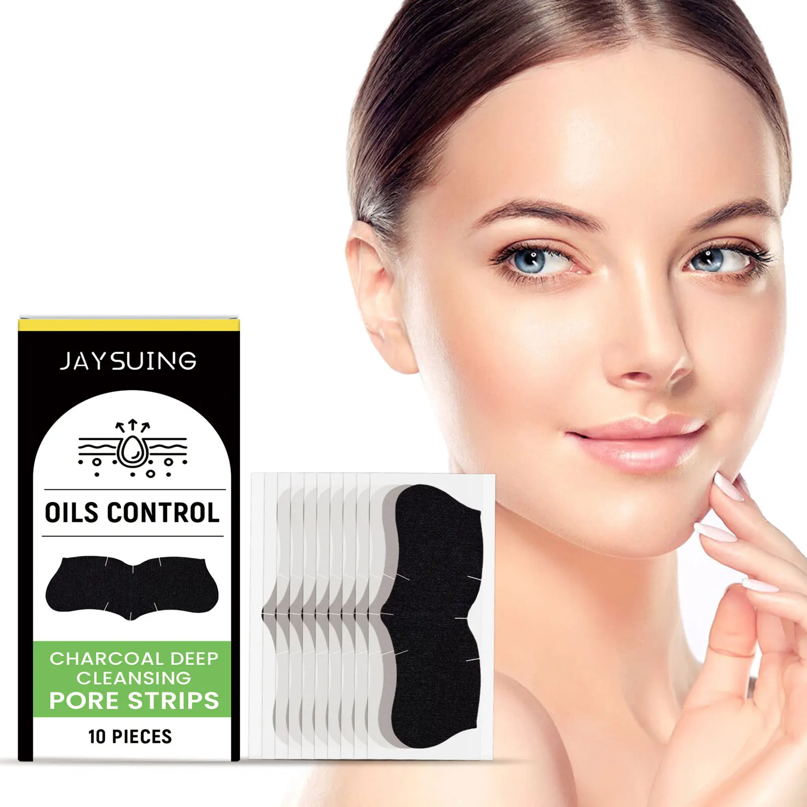 Nose Blackhead Remover Mask Charcoal Deep Shrink Cleansing Pore Oil Control Black Dots Acne Pimple Treatment Peel Nasal Strips