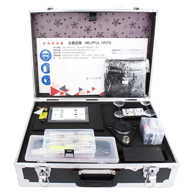 Car glass repair tool kit, one-button suction and pressure, innovative E8 fully automatic windshield repair machine