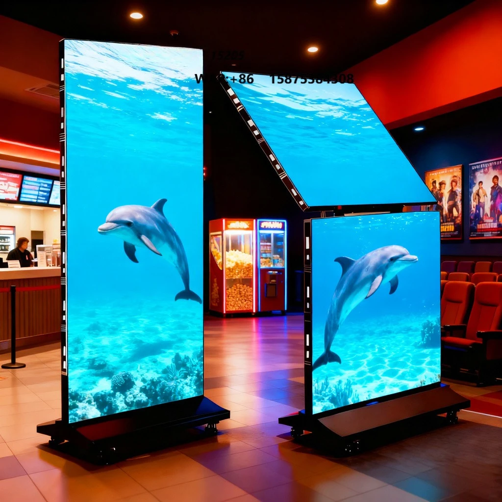 Factory Moveable Foldable GOB Indoor P2.5 Various Size High Brightness Digital LED Advertising LED Poster Display Screen