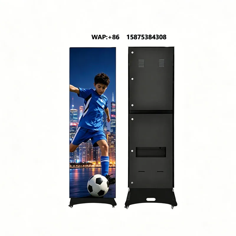 P1.53 Outdoor Foldable LED Poster GOB Portable Digital Signage Screen 3840Hz High Refresh WiFi Control for Luxury Retail