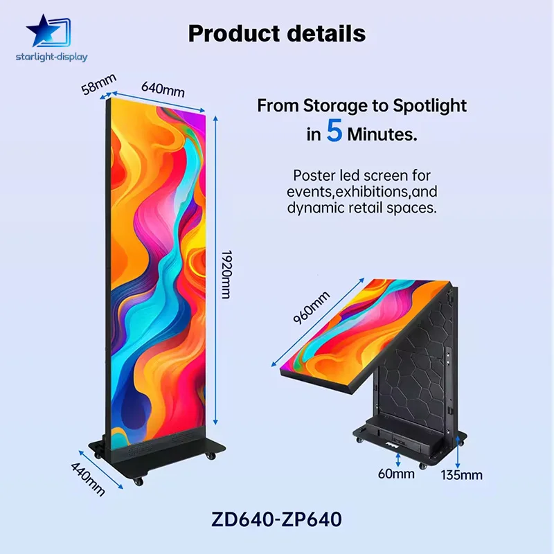 Movable foldable LED screen P1.8 P2 P2.5