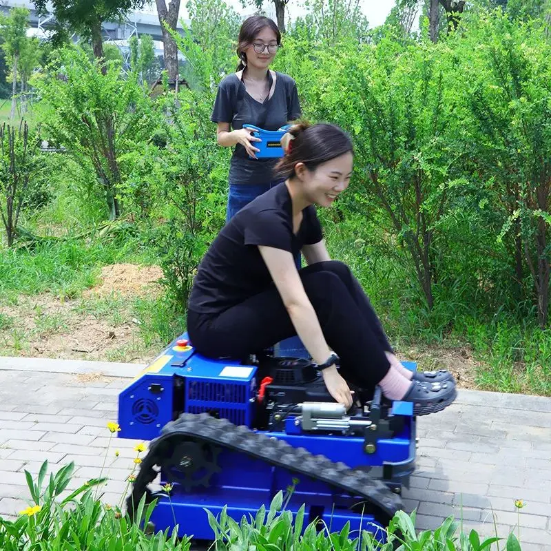 Customized Front Buffer Scratch Proof Remote Control Lawn Mower For Dense Plum Orchard Row Weeding No Fruit Branch Damage Hill